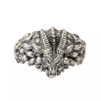 925 пробы Серебряный Демон сатана кольцо с черепами TA418 американский размер 7 ~ 16