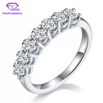 925 серебряных пластырь золотого обручального кольца с овальной формой сияющий Moissanite алмазное серебряное кольцо для женских украшений