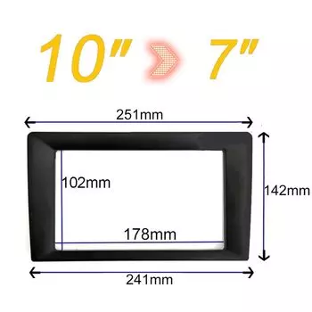 9/10.1 дюймовая рамка Adatper To 7 дюймовый 178X102mm для универсального автомобильного радио 2 Din Android плеер Fascia бесшовная установка