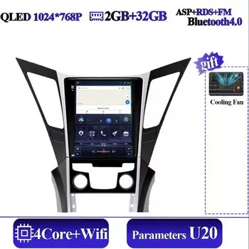 9,7 Android 14 для Hyundai Sonata YF 8 2010-2018 Tesla Стиль Экран Автомобильная навигация Стерео головное устройство Радиоплеер 5G WIFI Carplay