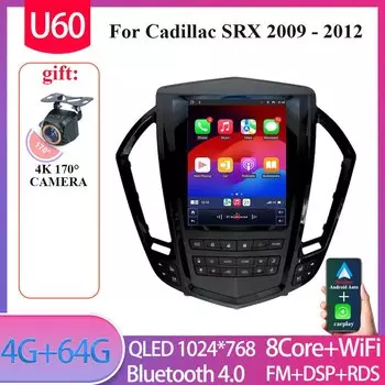 9,7-дюймовый Android 14 для Cadillac SRX 2009-2012, стиль Tesla Android Auto, 8-ядерный мультимедийный плеер Carplay, видео GPS 5G без 2din