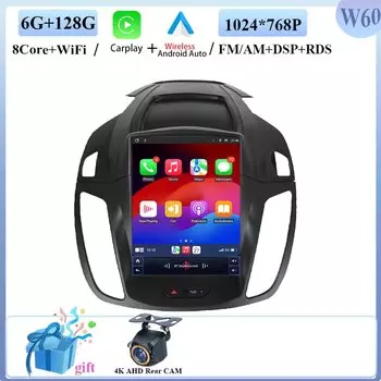 9,7-дюймовый автомобильный радиоприемник, беспроводной Carplay для Ford Kuga 2 Escape 3 2012-2019, головное устройство, мультимедийный плеер, GPS-навигация, 5G, Wi-Fi, 2din