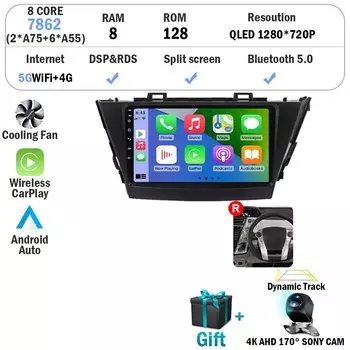 9 "Android 14 для Toyota Prius V Plus Alpha 2012 2013 2014 2015 Автомагнитола стерео плеер GPS навигация Carplay Авто LHD RHD DVD