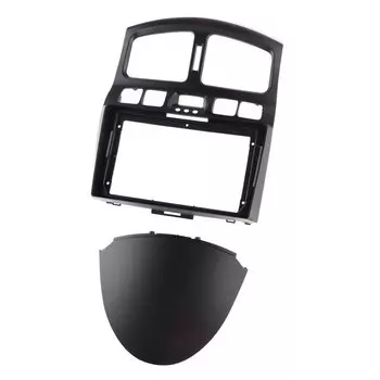 9 "Черная Пластиковая Автомобильная стереомагнитола, рамка, панель, Отделка приборной панели, подходит для Hyundai Santa Fe 2004 2005 2006