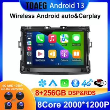 9 дюймов Android 13 8 + 256G автомобильное радио Carplay Android авто для Toyota Previa 2006-2012 RDS HIFI оптом в ЕС/США/РФ BT5.0