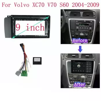 9-дюймовая 2 DIN Автомобильная рама Fascia адаптер для Volvo XC70 V70 S60 2004-2009 Android приборная панель комплект Canbus коробка декодер