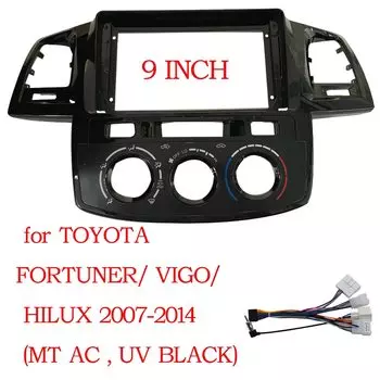 9-дюймовая Автомобильная панель WQLSK для Toyota Fortuner Hilux 2005-2014, двойная Din, облицовочная панель, приборная панель, стереомагнитола, автомобильная рамка DVD