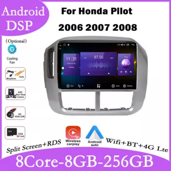 9-дюймовый для Honda Pilot 2006 2007 2008 автомобильный радиоприемник видео мультимедиа QLED навигация GPS IPS 4G Wi-Fi стерео экран авто