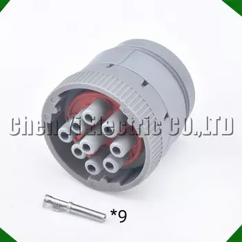 9-контактный серый HD10 серия Новый автоматический водонепроницаемый разъем диагностический инструмент круговой провод для немецкого жгута