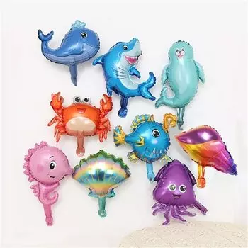9 шт. фольгированных шаров с морской живностью CatchMyParty