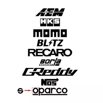 9 шт. JDM наклейки на дверь автомобиля, набор креативных гоночных спонсор, декоративные наклейки, автомобильные аксессуары