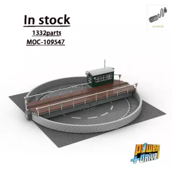 _ Грузовой поезд, U-образный поворот, рулевое колесо, строительный блок, модель 1332, детали для мальчиков, Детский конструктор на день рождения, игрушка