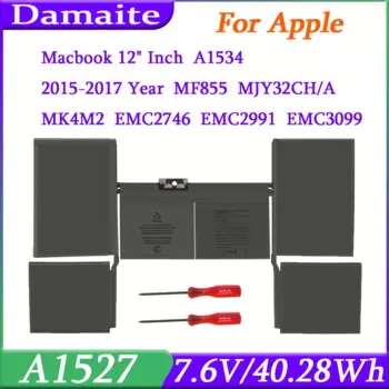 A1527 A1534 Аккумулятор для ноутбука Apple Macbook Pro 12 дюймов A1705 2015 2016 2017 EMC2746 EMC2991 MF855 MJY32CH/A MK4M2 7,6 В 40,28 Втч