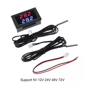 A2UD двойной дисплей для DC 5V-80V термометр для w 2 NTC водонепроницаемый датчик температуры
