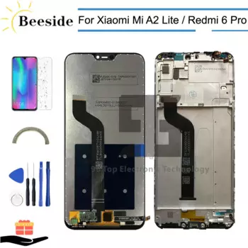 AA + качественный ЖК-дисплей с рамкой для Xiao mi Red mi 6 Pro ЖК-дисплей кодирующий преобразователь сенсорного экрана в сборе Замена для Xiaomi mi A2 Lite