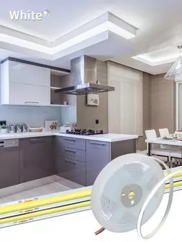 Aamasun гибкая светодиодная лента COB 8мм 12В/24В теплый/естественный/холодный белый