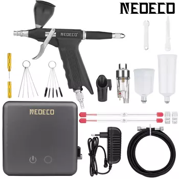 Аэрограф NEOECO Air-Paint Control GunSide Feed с компрессором 0,2 0,3 0,5 мм