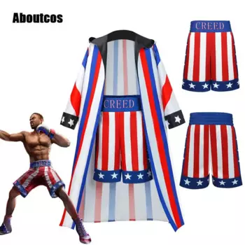 Aboutcos костюм для косплея Adonis Creed, боксерские шорты, мужской костюм, костюм из фильма Creed III, одежда для ролевых игр на Хэллоуин, карнавал, вечеринку