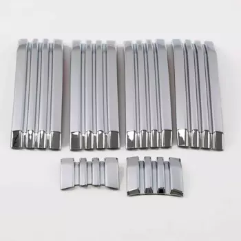 ABS Chrome, 6 шт., передняя решетка, блестящая декоративная накладка для Toyota Land Cruiser Prado 2018 2019 FJ150, аксессуары