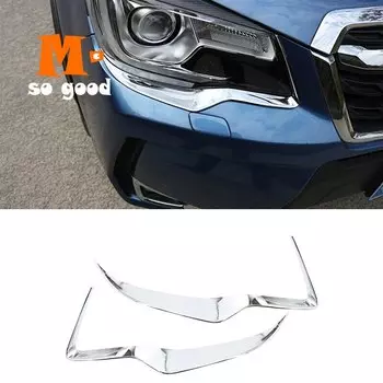 ABS хром для Subaru Forester 2013 2014 2015 2016 Автомобильные фары передний светильник для бровей крышка отделка аксессуары 2шт