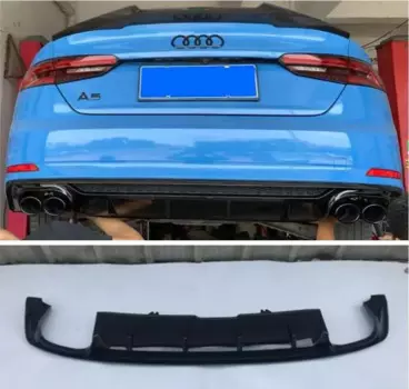 ABS Paint Carbon 4-выпускной задний бампер, спойлер, диффузор багажника и наконечники выхлопных газов для Audi A5 S5 Sline 2/4 двери 2017 2018 2019 2020