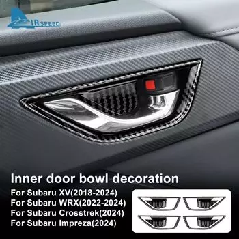 ABS углеродное волокно узор стиль для Subaru Crosstrek Impreza 2024, внутренняя дверная чаша автомобиля, интерьер для XV 2018-2024 WRX 2022-2024