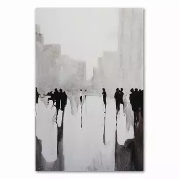 Абстрактная картина AliPaint, чёрно-белая