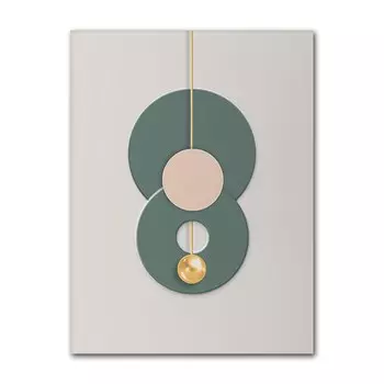 Абстрактная картина на холсте DHRM, зеленый