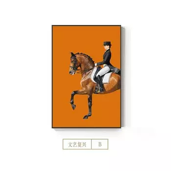 Абстрактная живопись лошадей, рыцарь, холст, постер, TANGCE