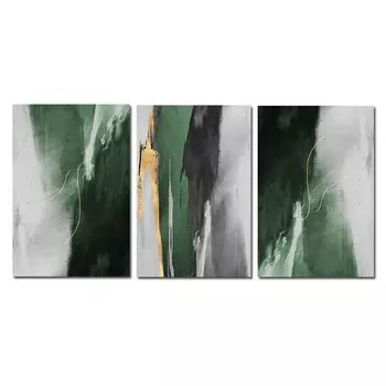 Абстрактные зелёные картины на холсте HALFLEMART