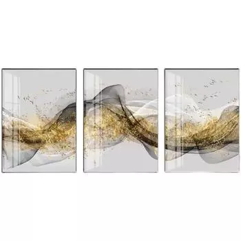 Абстрактный триптих YIKES для гостиной