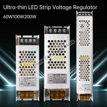 AC190V-240V to DC12V ультратонкий драйвер для фотоламп светодиодный 60W 100W 200W адаптер питания