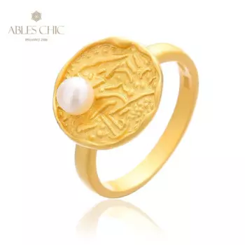 AC 5A Пресноводный Жемчуг 4-4,5 мм Акцентный Пасьянс Монета Матовое Твердое Серебряное Кольцо Диска 925 RN1015