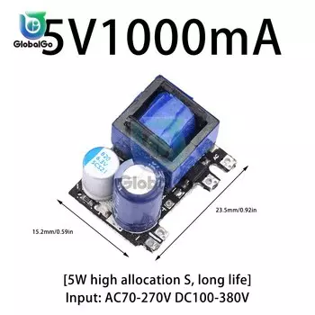 AC-DC 5V 700mA 1000mA 2000mA прецизионный понижающий преобразователь AC 70-270V до 5V DC понижающий трансформатор Модуль платы питания