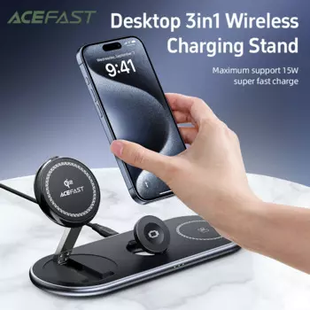 ACEFAST 3in1 Qi2 15 Вт Магнитная беспроводная быстрая зарядная панель для iPhone 16/15 Складная беспроводная зарядная станция для Airpods iWatch