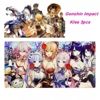 ACG 3 шт./компл. Genshin Impact аниме коллекционная карточка Настольная Игра карточка Klee Бронзирующая флэш-карта самодельные Мультяшные игрушки Рождественский подарок