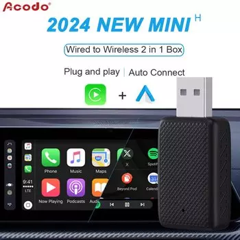 Acodo Новый беспроводной автомобильный адаптер CarPlay Android Auto Plug and Play Smart Mini Box WiFi Connect Универсальный Bluetooth Быстрое подключение
