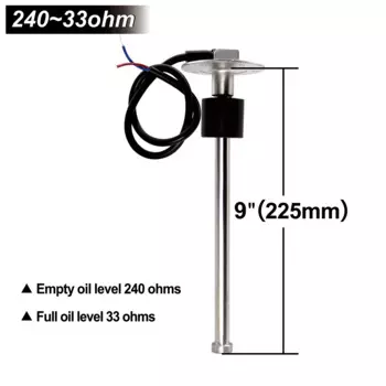 AD 240-33 Ом Датчик уровня топлива 100 мм 125 мм 150 мм 200 мм 300 мм 400 мм 575 мм подходит для морской лодки, автомобиля, грузовика, масляного резервуара для жидкости 9-32 В