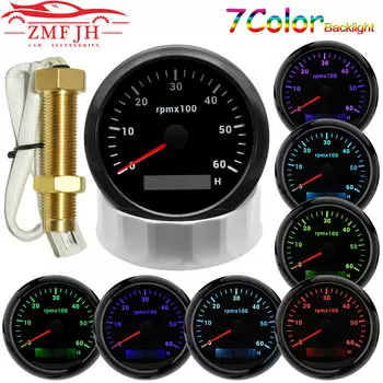 AD 3000 об/мин 4000 об/мин тахометр датчик 85 мм бензиновый дизельный двигатель тахометр с ЖК-дисплеем для морской лодки мотоцикла