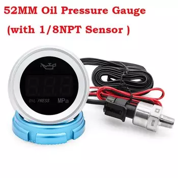 AD 52 мм Манометр с сигнализацией предупреждения 0-МПа цифровой манометр датчик давления масла 1/8NPT для автомобиля лодки морской метр