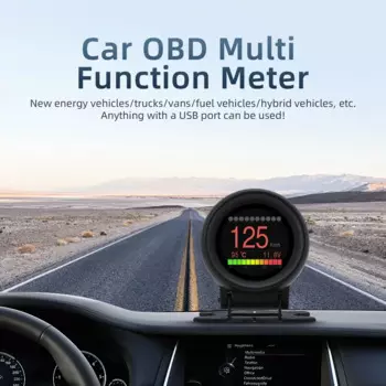 AD A205 HUD Автомобильный умный цифровой многофункциональный измеритель температуры, цифровой измеритель напряжения и скорости, сигнализация, чистый код ошибки