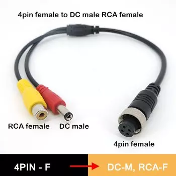 Адаптер 4-контактный авиационный на RCA AV и DC