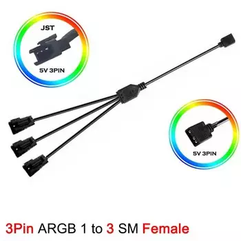 Адаптер ARGB 3Pin RGB 4Pin AURA SYNC JST SM Женский, адаптер 30 см, кабель передачи на 12 В RGB 5В ARGB JST 3Pin SM3P SM4P