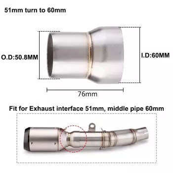 Адаптер для выхлопной трубы мотоцикла 60-51 мм 51-38 мм, соединительный редуктор, Экстра глушитель, установка из нержавеющей стали