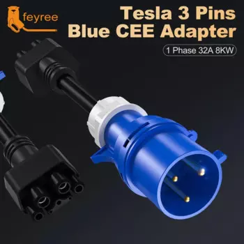 Адаптер для зарядного устройства feyree, синий адаптер для Tesla Model S,3,X,Y Gen 2 EV, 240 в, 32 А, 10 дюймов