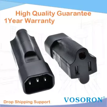 Адаптер IEC320 C14-5-15R, штепсельная вилка IEC C14 к Nema 5-15R, США, 3-контактный Женский адаптер питания, разъем 15A/125V