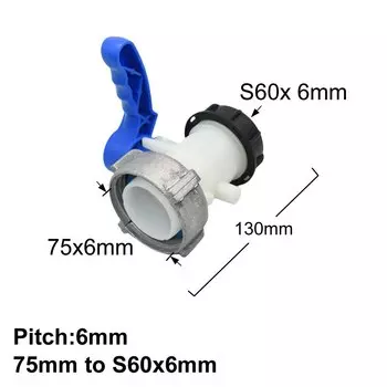 Адаптер клапана XGYN для IBC 75мм-S60x6 мм