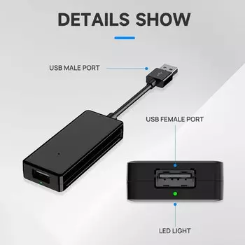 Адаптер питания CarlinKit USB, автомобильные аксессуары, выход 4A, недостаточное решение источника питания, работает с CarPlay Android TV Box