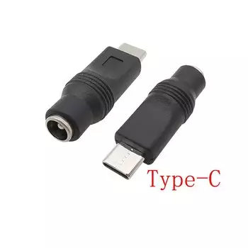 Адаптер питания постоянного тока с гнездом 5,5x2,1 мм на штекер USB Type-C, 2 шт.