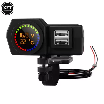 Адаптер питания с двумя портами USB для мотоцикла, зарядное устройство для мотоцикла, аксессуары для зарядки руля